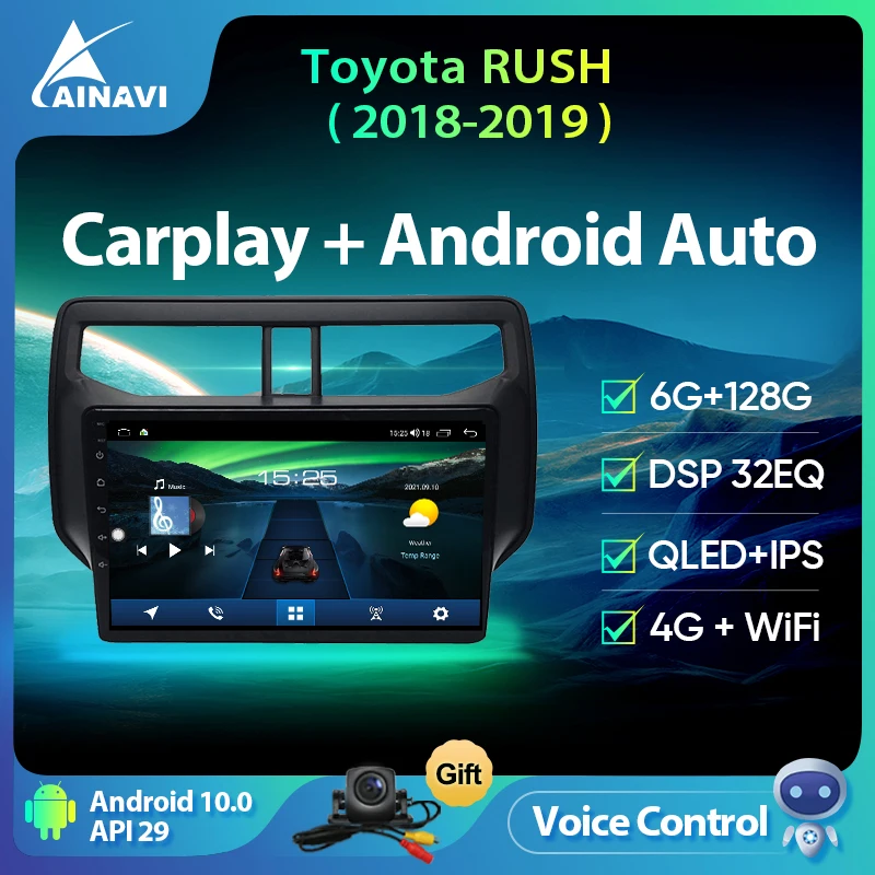 Ainavi Android 10,0 автомобильный радиоприемник 8 ядер 6 + 128G QLED для Toyota Rush 2018-2019 мультимедийный видеоплеер навигация DSP 32EQ Carplay 
Ainavi Android 10,0 автомобильный радиоприемник 8 ядер 6 + 128G QLED для Toyota Rush 2018-2019 мультимедийный видеоплеер навигация DSP 32EQ Carplay