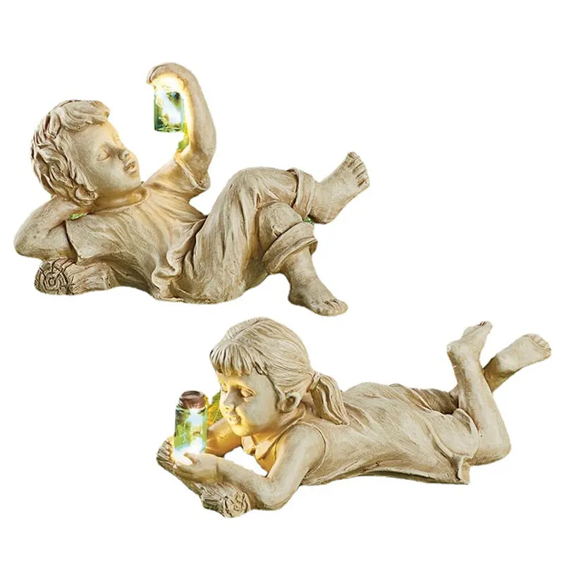 Kids with Solar Fireflies Garden Statues Gardens Children Solar Lighted Firefly Jar Boy Girl Statue Decoration @LS
Kids with Solar Fireflies Garden Statues Gardens Children Solar Lighted Firefly Jar Boy Girl Statue Decoration @LS
