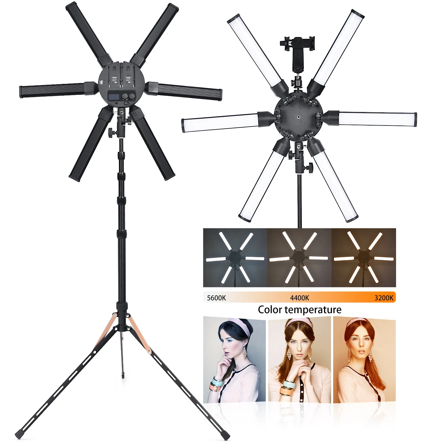 fosoto LED Star Ring Light Photography lamp 3200-5600K 60W Multimedia Extreme Lamp with tripod For Makeup Youtube Camera Video
fosoto LED Star Ring Light Photography lamp 3200-5600K 60W Multimedia Extreme Lamp with tripod For Makeup Youtube Camera Video