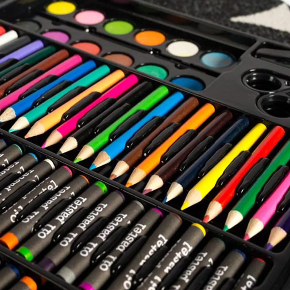 150PCS/168PCS Painting Drawing Kids Art Set Children Drawing Set Water Color Pen Crayon Oil Pastel Painting Drawing Tool Art Sup
150PCS/168PCS Painting Drawing Kids Art Set Children Drawing Set Water Color Pen Crayon Oil Pastel Painting Drawing Tool Art Sup
