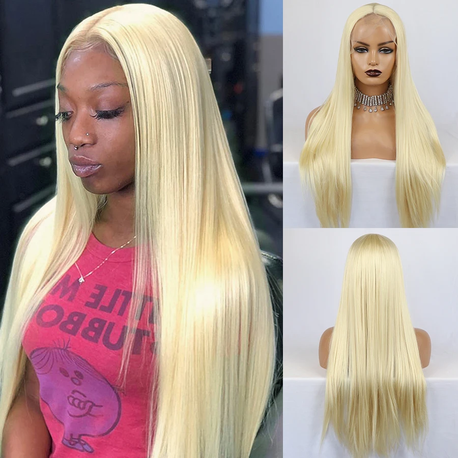 613 Blonde Color Wigs Long Straight Synthetic Lace Front Wigs Middle Part Natural Hairline Heat Resistant Wigs For Black Women
613 Blonde Color Wigs Long Straight Synthetic Lace Front Wigs Middle Part Natural Hairline Heat Resistant Wigs For Black Women