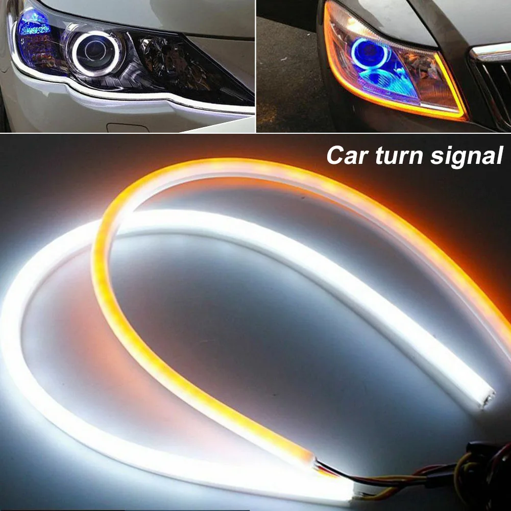 1Pair 60cm LED Strip Lights Flexible White DRL Amber Turn Signal Headlight Strip Tube Lights Daytime Running Light Glow stick
1Pair 60cm LED Strip Lights Flexible White DRL Amber Turn Signal Headlight Strip Tube Lights Daytime Running Light Glow stick