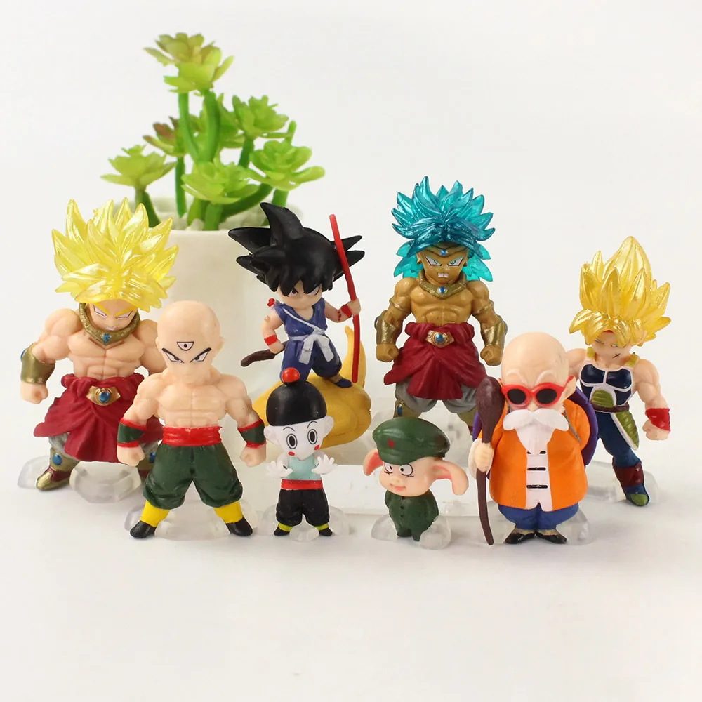 Экшн-фигурки из ПВХ 4-7 см 8 шт./лот Dragon Ball Z Broly Goku Мастер Роши репейник Вегета супер