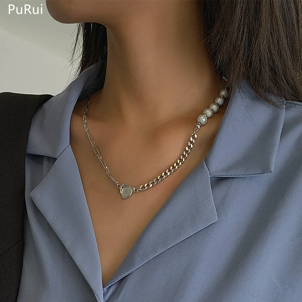 PuRui Boho Blue Green Purple Silver Color Acrylic Bead Chain Choker Necklace For Women Jewelry Punk Lover Heart Pendant Necklace
PuRui Boho Blue Green Purple Silver Color Acrylic Bead Chain Choker Necklace For Women Jewelry Punk Lover Heart Pendant Necklace