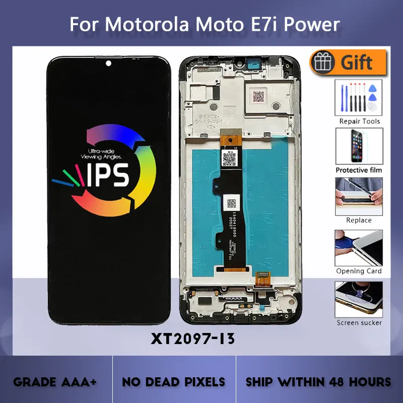 

6,51 ''AAA дисплей для Motorola Moto E7i Power XT2097-13, сенсорный ЖК-экран с рамкой, дигитайзер, сменная панель в сборе