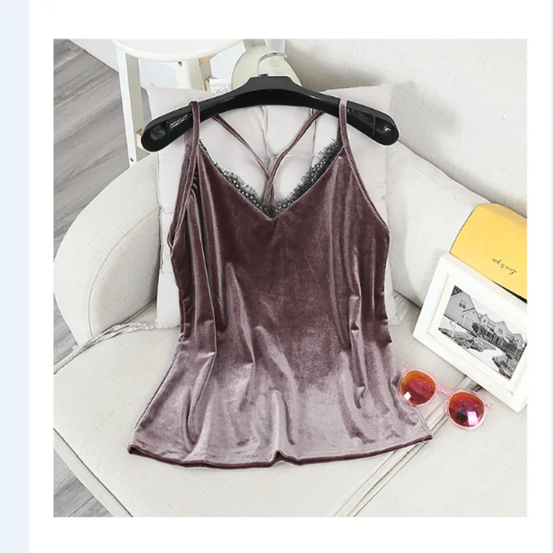 Amolapha Women Velvet Casual Straps Camisole Tops Lace Patchwork V Neck Solid Shirts Vintage Tanks
Amolapha Women Velvet Casual Straps Camisole Tops Lace Patchwork V Neck Solid Shirts Vintage Tanks