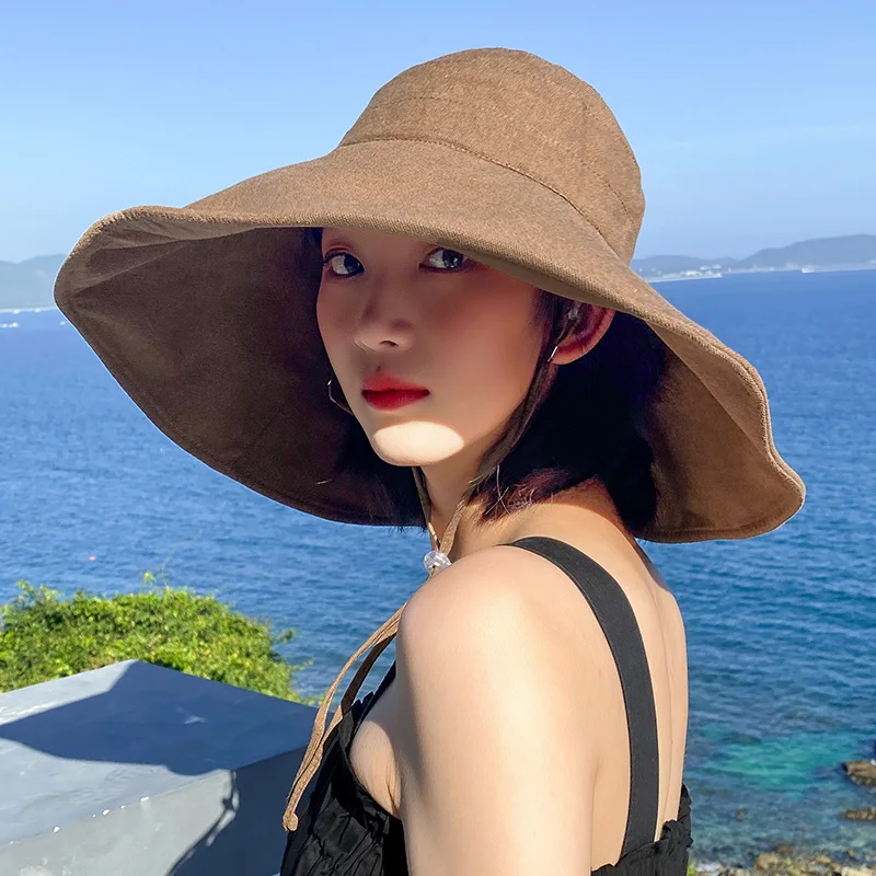 Sun protection Bucket Hat For Women Summer Hat Sunscreen Wide Brim Fishermen Hat Chapeau Big Size Women Sun Hats Beach Panama 
Sun protection Bucket Hat For Women Summer Hat Sunscreen Wide Brim Fishermen Hat Chapeau Big Size Women Sun Hats Beach Panama