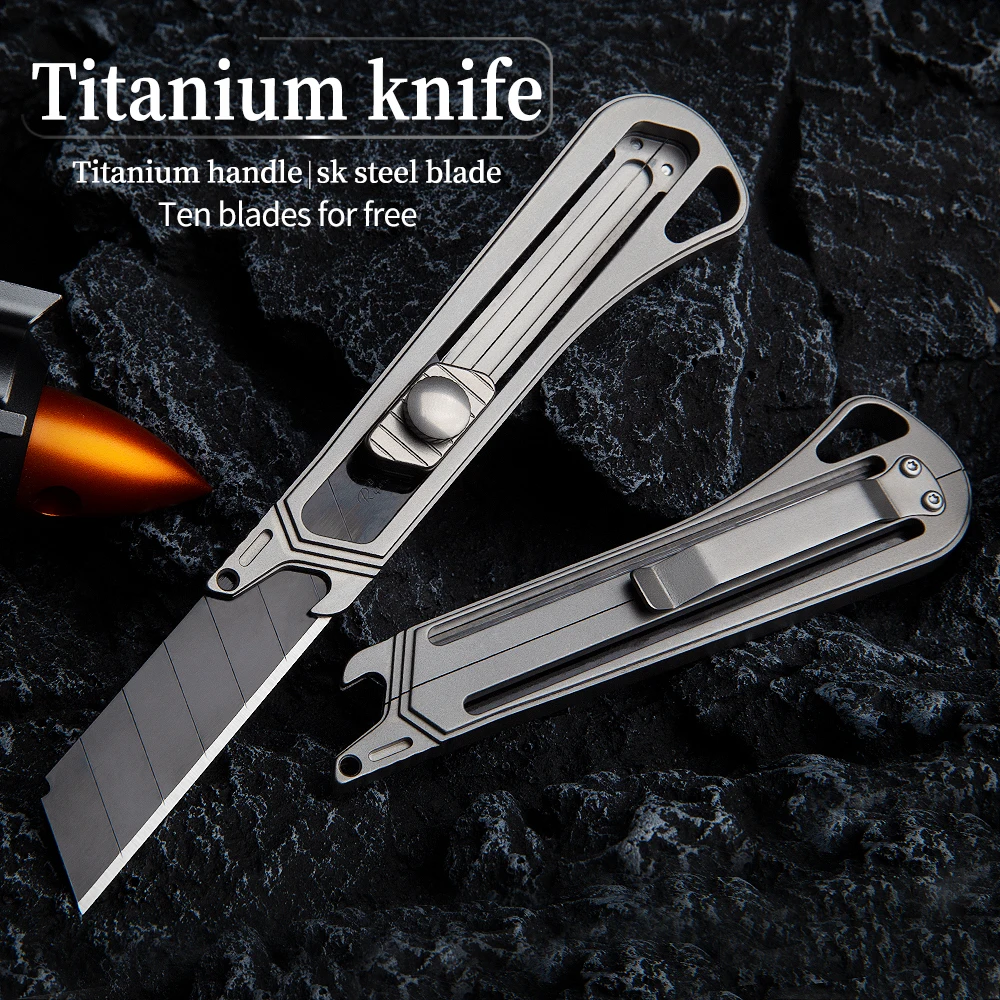 Push-pull Utility Knife Titanium Alloy Telescopic Knife Portable Knife Bottle Opener Artifact Multi-function Self-defense Knife
Push-pull Utility Knife Titanium Alloy Telescopic Knife Portable Knife Bottle Opener Artifact Multi-function Self-defense Knife