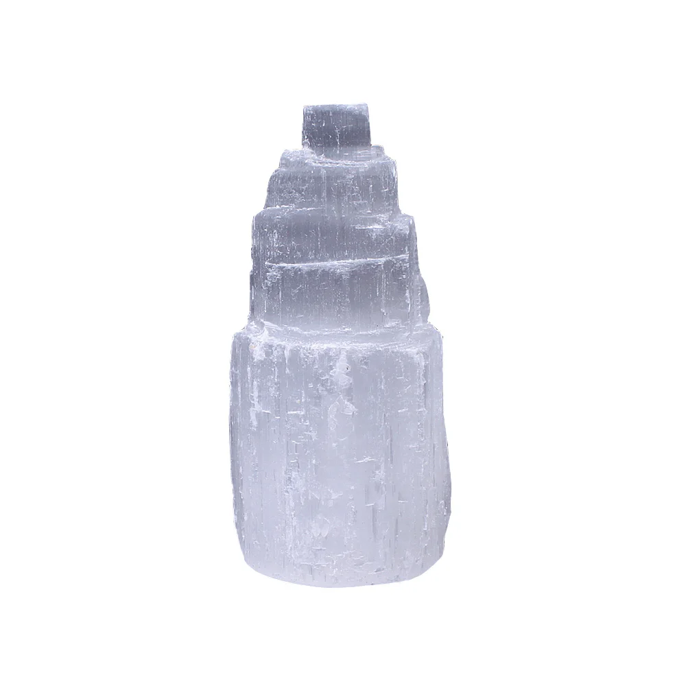 1PCS Selenite 100mm Decoration White Gypsum Skyscraper Castle Towers Gypsum Crystal Point 240-350g
1PCS Selenite 100mm Decoration White Gypsum Skyscraper Castle Towers Gypsum Crystal Point 240-350g