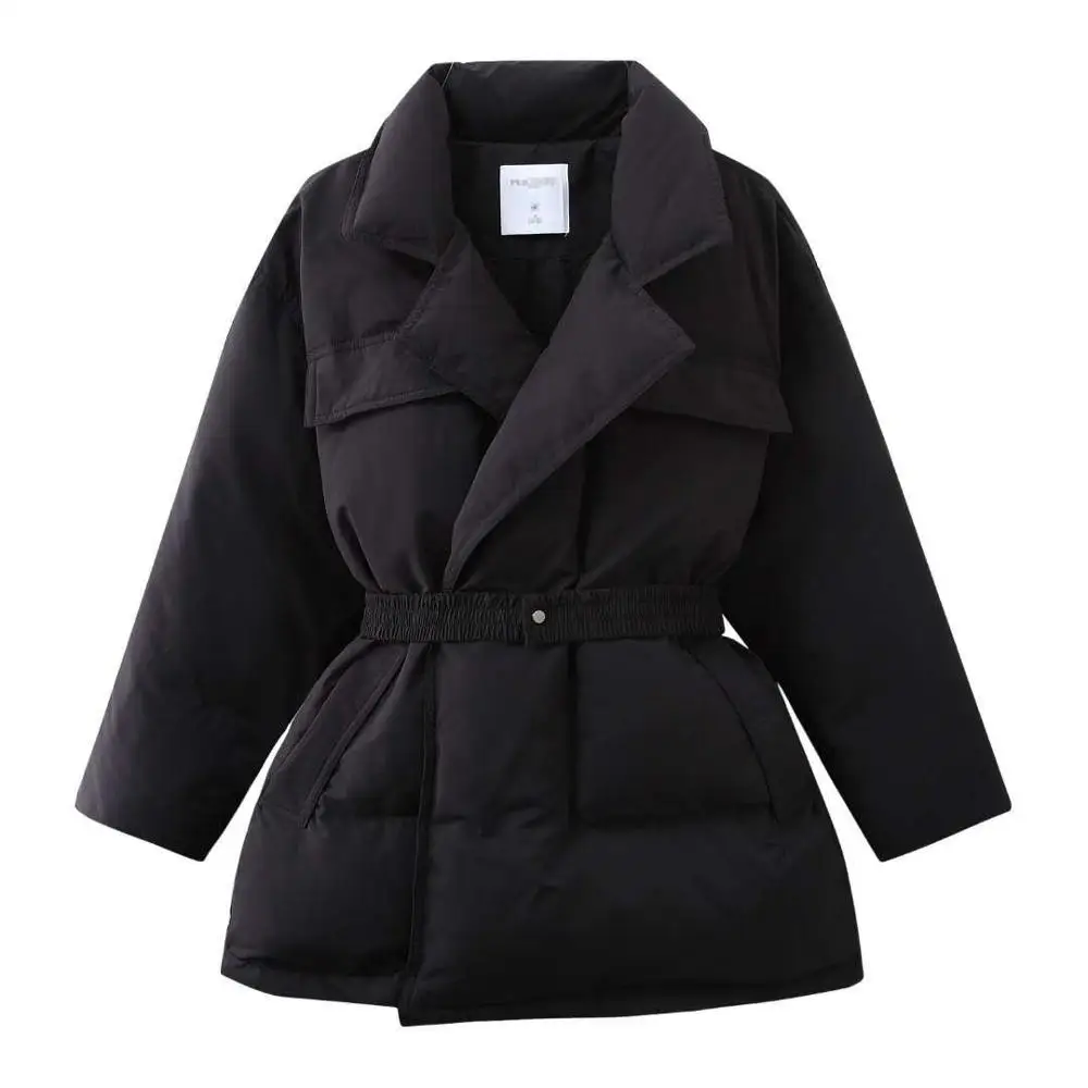 New Suit collar waist down jacket with belt fashion black excellent multi-pocket warm white duck down jacket
New Suit collar waist down jacket with belt fashion black excellent multi-pocket warm white duck down jacket