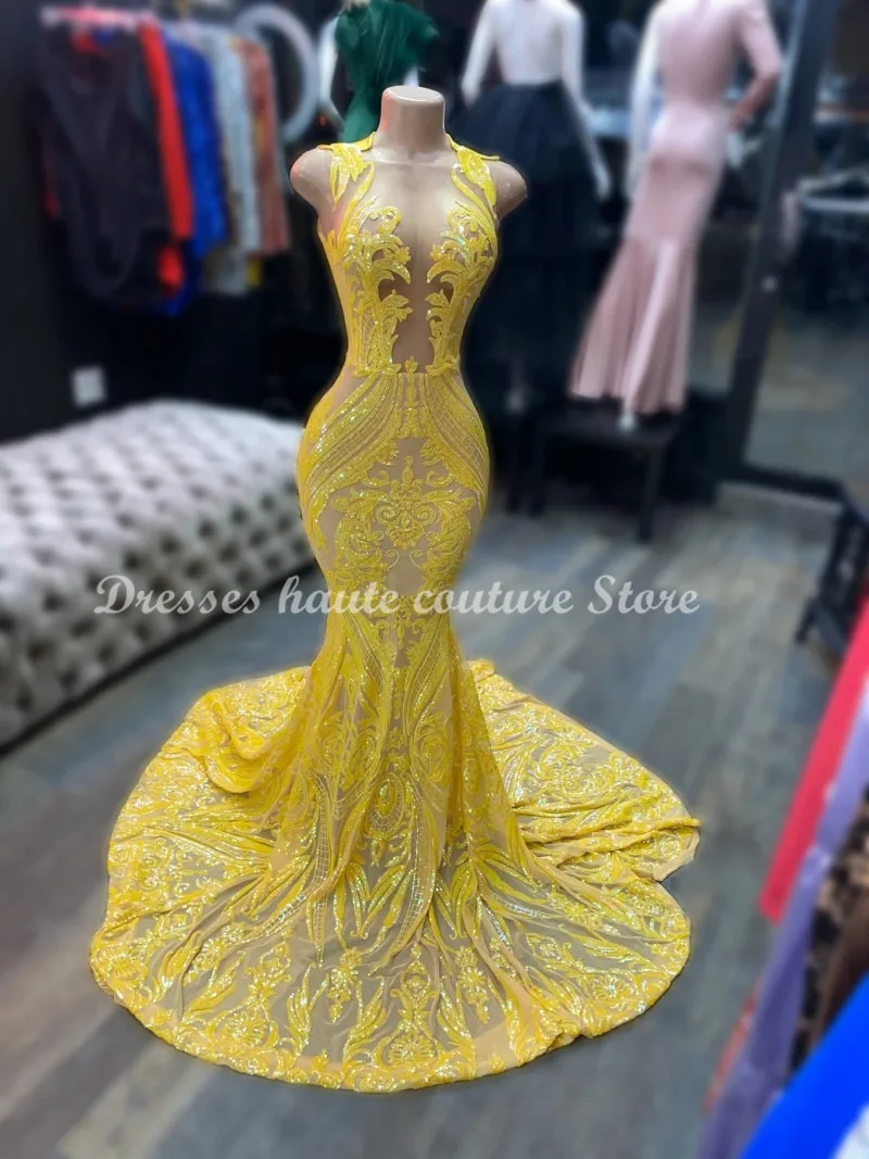 2022 Black Girl Long Yellow Mermaid Prom Dress Illusion Tassel Plus Size Evening Gowns Graduation Gala Dress Robes De Soirée
2022 Black Girl Long Yellow Mermaid Prom Dress Illusion Tassel Plus Size Evening Gowns Graduation Gala Dress Robes De Soirée