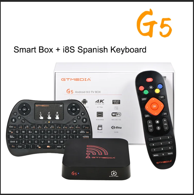 Gtmedia G5 Android 9 0 ТВ коробка 4 Гб Оперативная память 64 Встроенная Поддержка часы Netflix в
