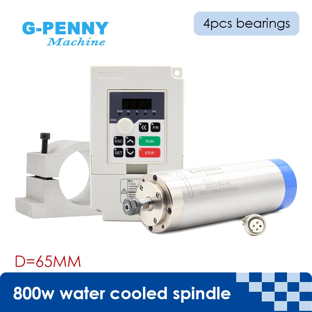 800W ER11 water cooled spindle motor 220V & 1.5kw QL inverter Variable Frequency Drive & 65mm Bracket CNC Spindle speed control
800W ER11 water cooled spindle motor 220V & 1.5kw QL inverter Variable Frequency Drive & 65mm Bracket CNC Spindle speed control