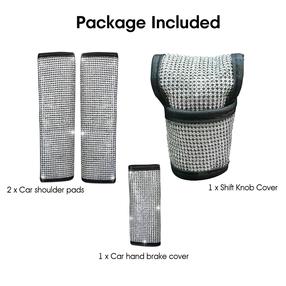 4pcs Bling Rhinestones Crystal Car Seat Belt Cover Shoulder Pads Car Shifter Gear Hand Brake Covers Auto Interior Accessories
4pcs Bling Rhinestones Crystal Car Seat Belt Cover Shoulder Pads Car Shifter Gear Hand Brake Covers Auto Interior Accessories