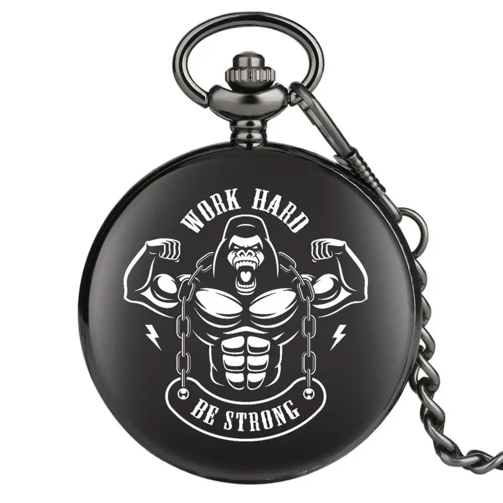 Black Quartz Analog Pocket Watch Creative Muscular Gorilla Pendant Watch Men Arabic Numerals White Dial Clock reloj bolsillo
Black Quartz Analog Pocket Watch Creative Muscular Gorilla Pendant Watch Men Arabic Numerals White Dial Clock reloj bolsillo