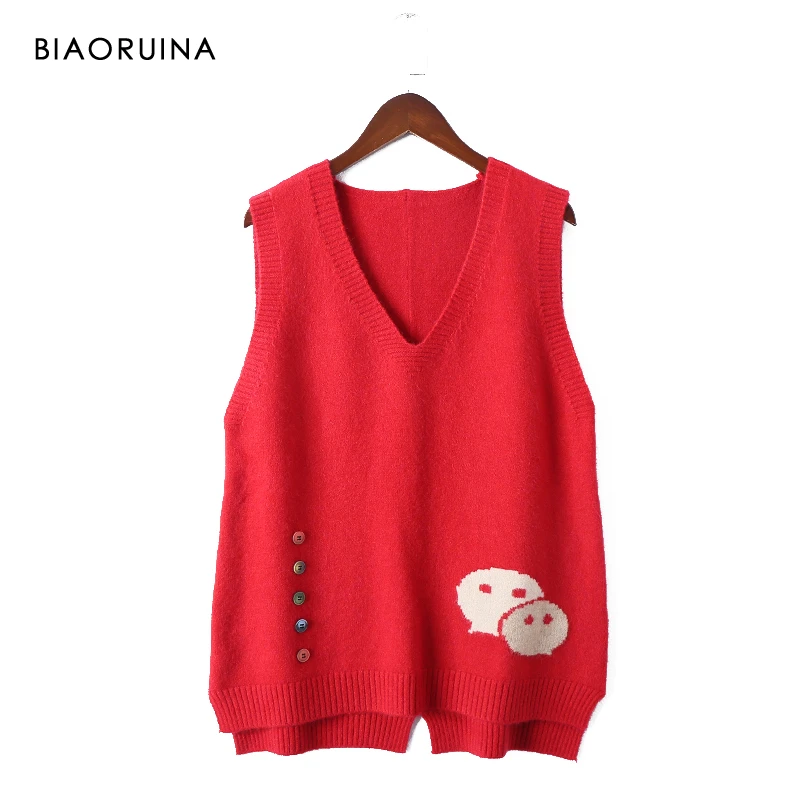 BIAORUINA 6 Colors Women's Korean Style All-match Sleeveless Knit Sweater Vest Female V-neck Fashion Pullover One Size
BIAORUINA 6 Colors Women's Korean Style All-match Sleeveless Knit Sweater Vest Female V-neck Fashion Pullover One Size