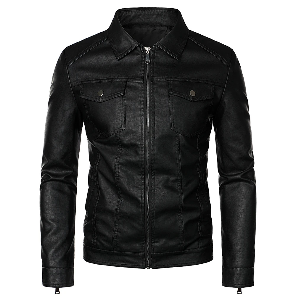 Mens PU Leather Jacket Winter Autumn Double Pockets Biker Coat Slim Fit Casual Warm Zip Up Jackets Tops Vintage Clothing
Mens PU Leather Jacket Winter Autumn Double Pockets Biker Coat Slim Fit Casual Warm Zip Up Jackets Tops Vintage Clothing