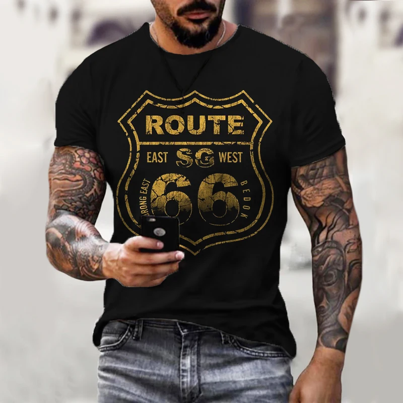 2021 Summer New Fashion Vintage Short Sleeve Loose Clothing T-shirts Highway 66 Letters Printed O Neck T-shirts For Men 
2021 Summer New Fashion Vintage Short Sleeve Loose Clothing T-shirts Highway 66 Letters Printed O Neck T-shirts For Men