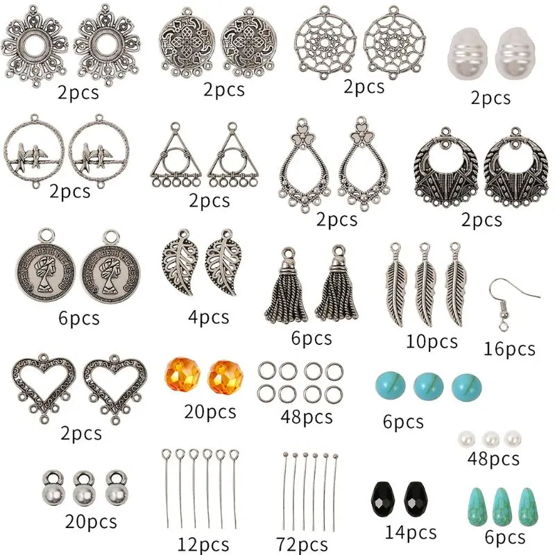 1 Set DIY Bohemian Earring Making Kit Jewelry Components Materials Tools Repair Supplies Alloy + Crystal + Resin
1 Set DIY Bohemian Earring Making Kit Jewelry Components Materials Tools Repair Supplies Alloy + Crystal + Resin