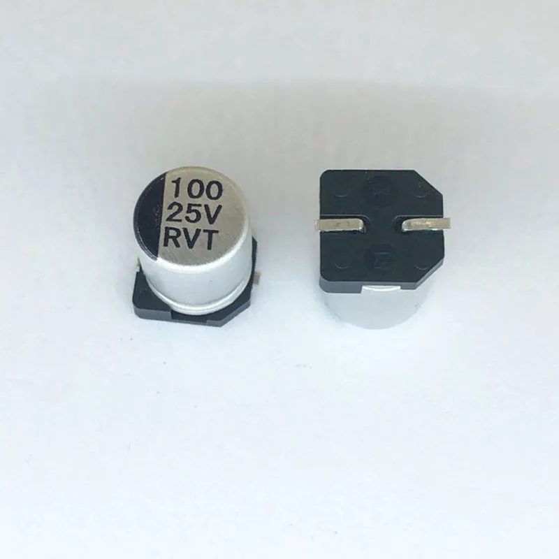 50 шт./лот 100 мкФ 25 в SMD SMT алюминиевый электролитический конденсатор 6*7 мм новый
