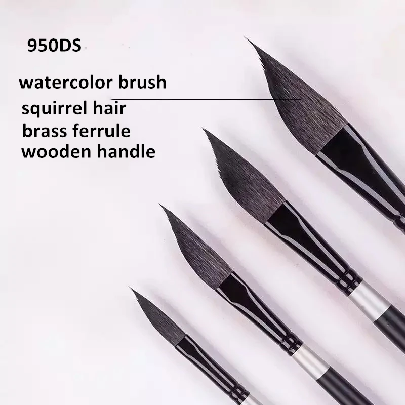 

Artsecret South Korean Brand 950DS High Quality Artistic Painting Brushes Squirrel Hair Wooden Handle Art Pen For Drawing