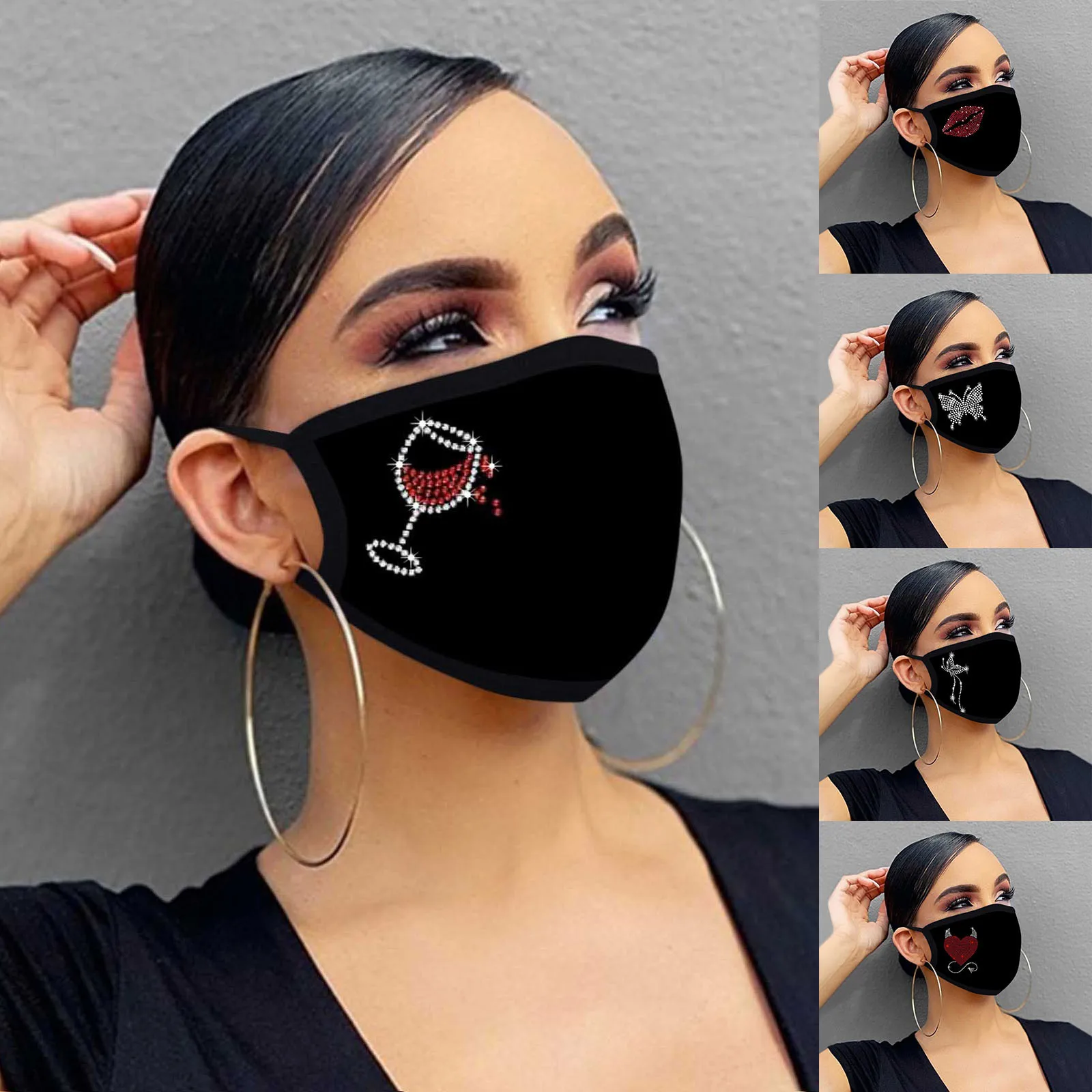 Adult Christmas Rhinestones Glitter Mask Outdoor Dustproof Face Mask Fashion Shiny Drill Washable Ice Cotton Mouth Masks masque
Adult Christmas Rhinestones Glitter Mask Outdoor Dustproof Face Mask Fashion Shiny Drill Washable Ice Cotton Mouth Masks masque