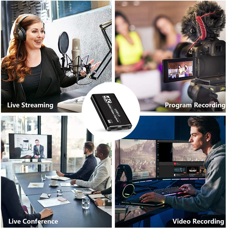 2021 USB3.0 HDMI 4K60Hz Video Capture HDMI to USB Video Capture Card Dongle Game Streaming Live Stream Broadcast with MICinput
2021 USB3.0 HDMI 4K60Hz Video Capture HDMI to USB Video Capture Card Dongle Game Streaming Live Stream Broadcast with MICinput