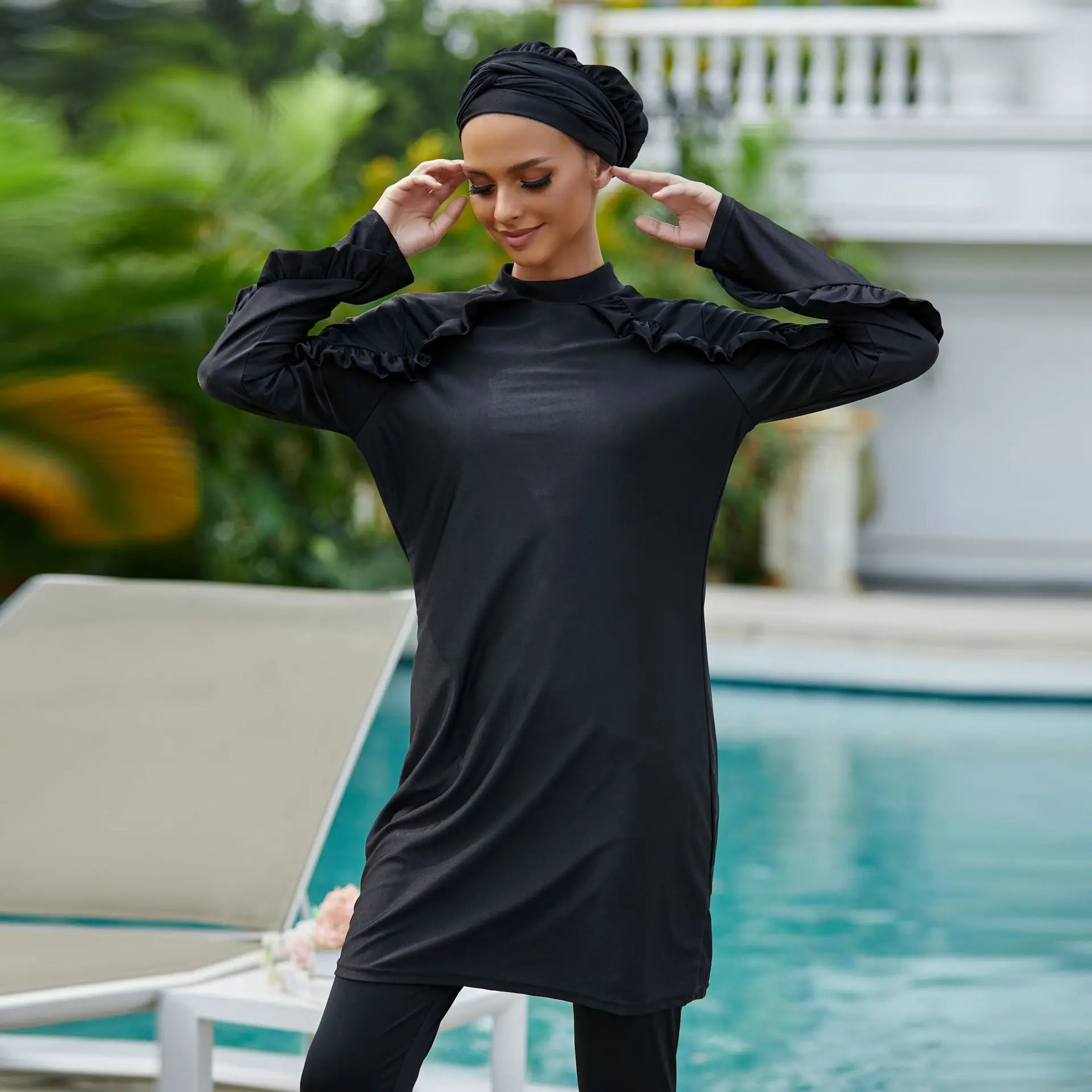Burkini Long Mujer Muslim Swimwear 3 Pieces Abaya Dubai Arabic Women Swimsuits Turkey Maillots De Bains Musulmans Ensemble F2966
Burkini Long Mujer Muslim Swimwear 3 Pieces Abaya Dubai Arabic Women Swimsuits Turkey Maillots De Bains Musulmans Ensemble F2966