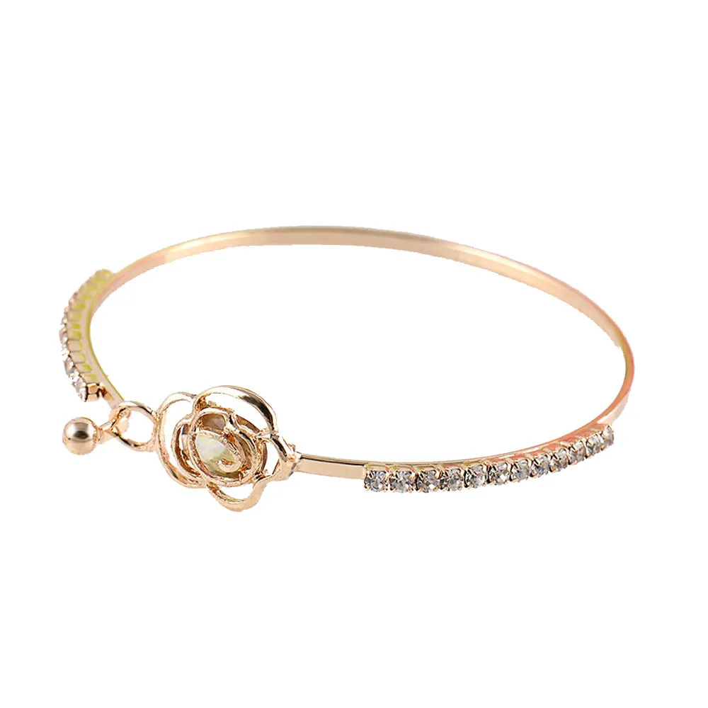 Elegant Women's Crystal Bracelets Fashion Rose Flower Diamond-encrusted Cuff Bracelet Female Party Accessories Gifts Jewelry
Elegant Women's Crystal Bracelets Fashion Rose Flower Diamond-encrusted Cuff Bracelet Female Party Accessories Gifts Jewelry
