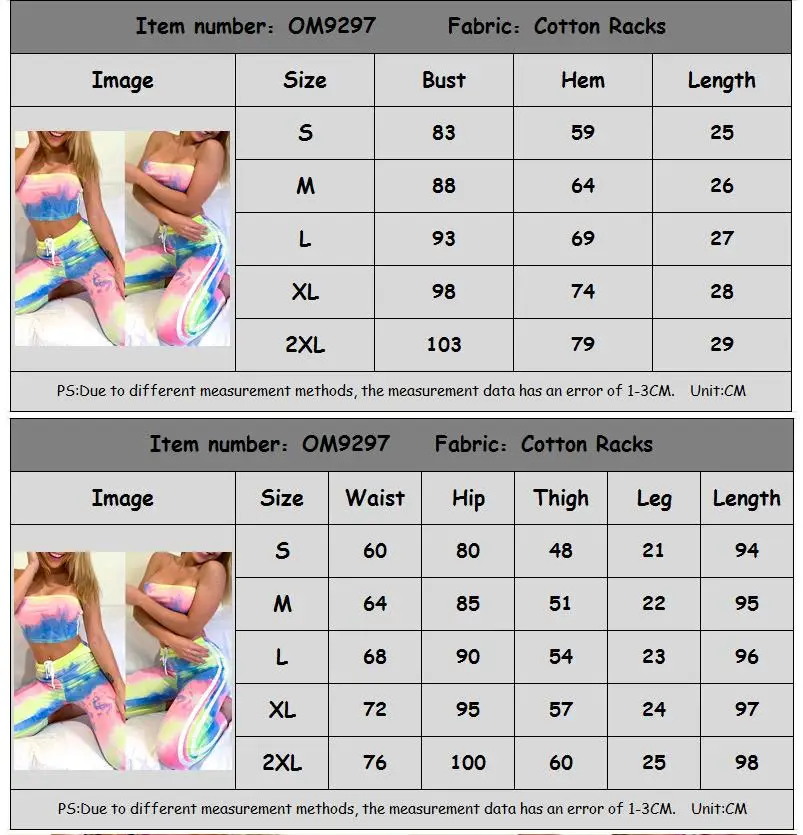 New Women Tie-dye 2pcs Set Slim Sleeveless Tube Crop Tops Trousers Outfits Fitness Gym Workout
New Women Tie-dye 2pcs Set Slim Sleeveless Tube Crop Tops Trousers Outfits Fitness Gym Workout