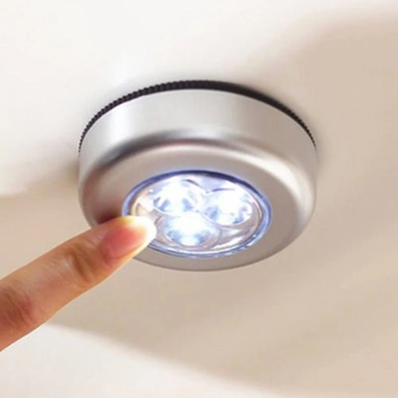 3 LED Cordless Touch Control Night Light Round Lamp Under Cabinet Closet Kitchen Stairs Home Bedroom Automobile Use
3 LED Cordless Touch Control Night Light Round Lamp Under Cabinet Closet Kitchen Stairs Home Bedroom Automobile Use