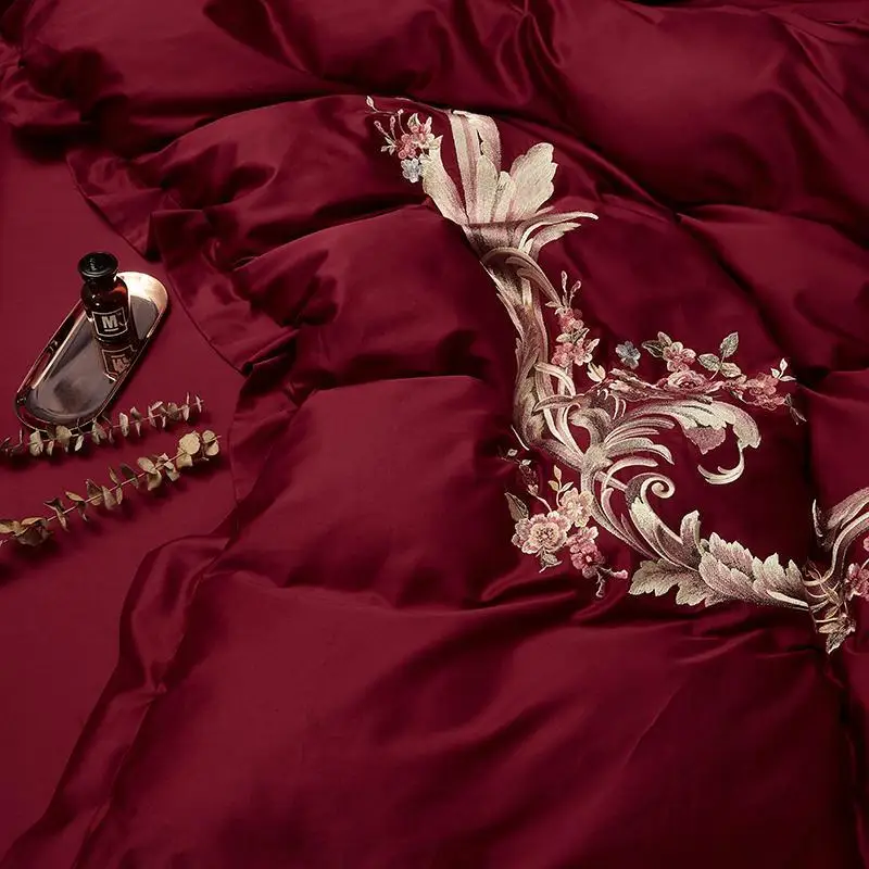 42 4/7Pcs red Egyptian cotton bedding set queen king bed set Chinese embroidery duvet cover bed sheet set pillowcase for wedding
42 4/7Pcs red Egyptian cotton bedding set queen king bed set Chinese embroidery duvet cover bed sheet set pillowcase for wedding