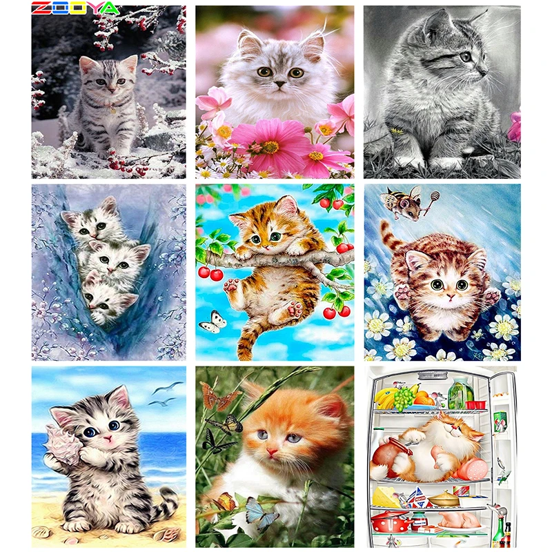 Zooya 5D Diy Алмазная картина полностью квадратная вышивка животные Кошка мозаика
