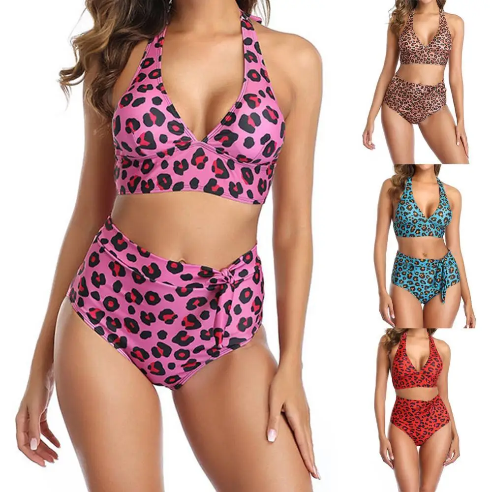 70% Hot Sell Women Leopard Print Swimsuit Halter Bra High Waist Briefs Swimwear Bikini Set
70% Hot Sell Women Leopard Print Swimsuit Halter Bra High Waist Briefs Swimwear Bikini Set