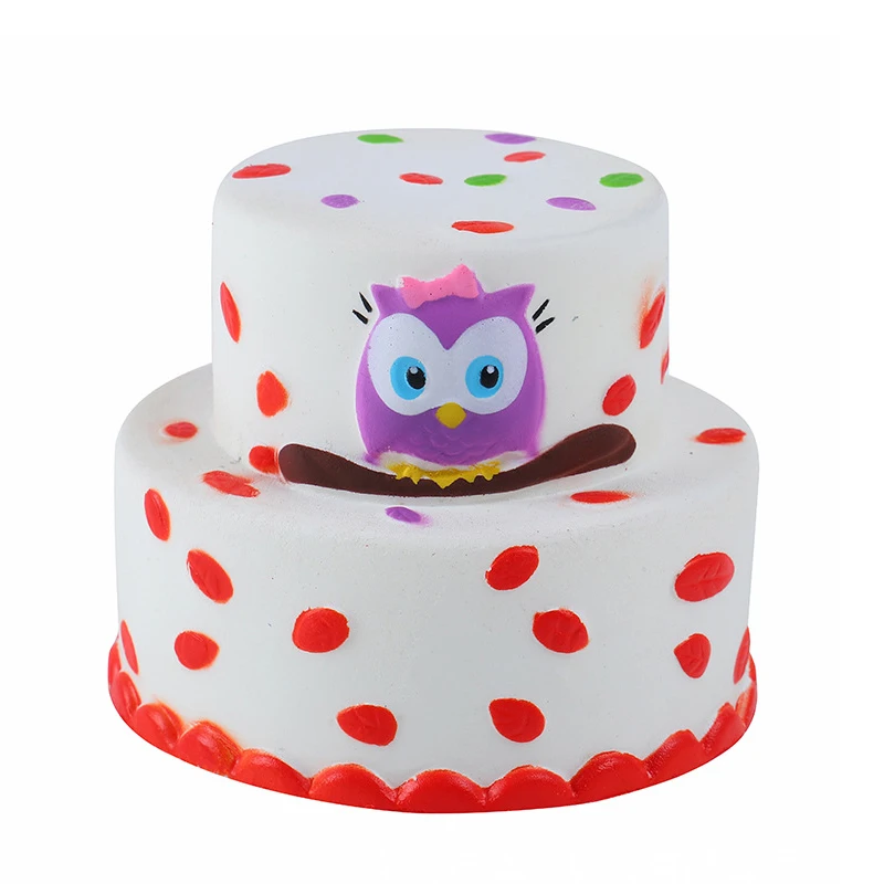 Супер большая двойная сова торт Squishi ПУ имитация Squishy медленно восстанавливающая