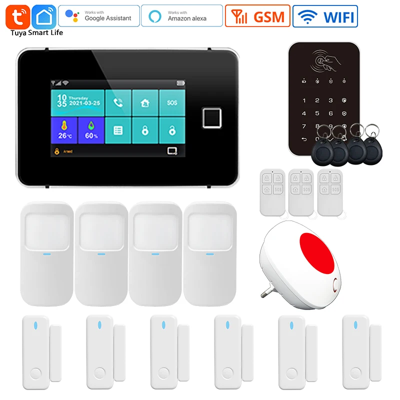 Home Security Alarm System Tuya Smart 4.3 Inch TFT Screen Fingerprint Arming Burglar Syatem 433MHz WiFi GSM Low Voltage Alert
Home Security Alarm System Tuya Smart 4.3 Inch TFT Screen Fingerprint Arming Burglar Syatem 433MHz WiFi GSM Low Voltage Alert