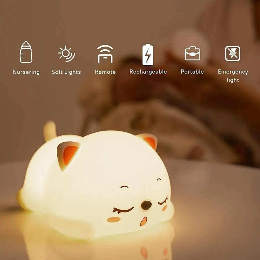 Kids LED Cat Night Lamp With Touch Switch Portable Silicone Night Lights For Bedroom Living Room Camping Picnic Light
Kids LED Cat Night Lamp With Touch Switch Portable Silicone Night Lights For Bedroom Living Room Camping Picnic Light