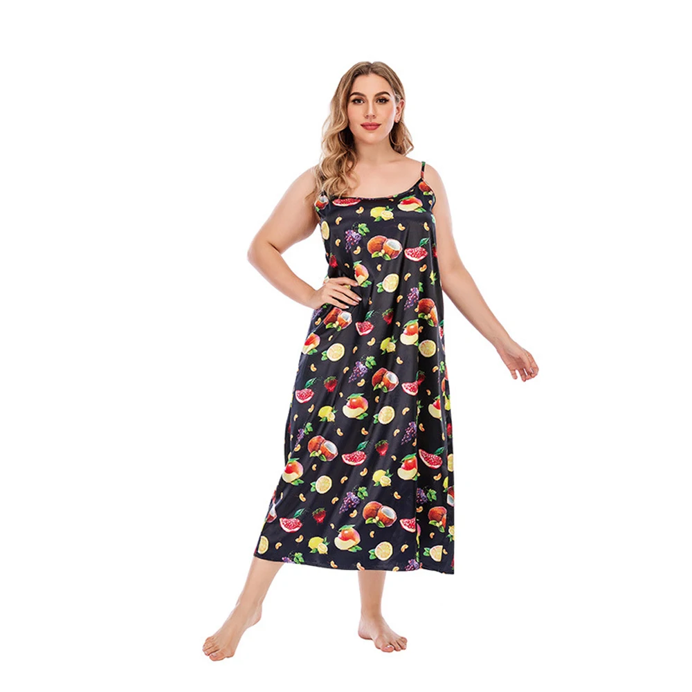 2056-2 Summer Oversized Women Strapless Dress Spaghetti Strap Thin Female Black With Fruit Cute Sleep Wear Home Clothes Lingerie
2056-2 Summer Oversized Women Strapless Dress Spaghetti Strap Thin Female Black With Fruit Cute Sleep Wear Home Clothes Lingerie