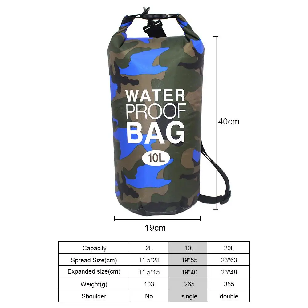 20L/10L/2L Swimming Bags Camouflage Waterproof Bag PVC Practical Outdoor Sport Drifting Bag Waterproof Dry Bag Portable Durable
20L/10L/2L Swimming Bags Camouflage Waterproof Bag PVC Practical Outdoor Sport Drifting Bag Waterproof Dry Bag Portable Durable
