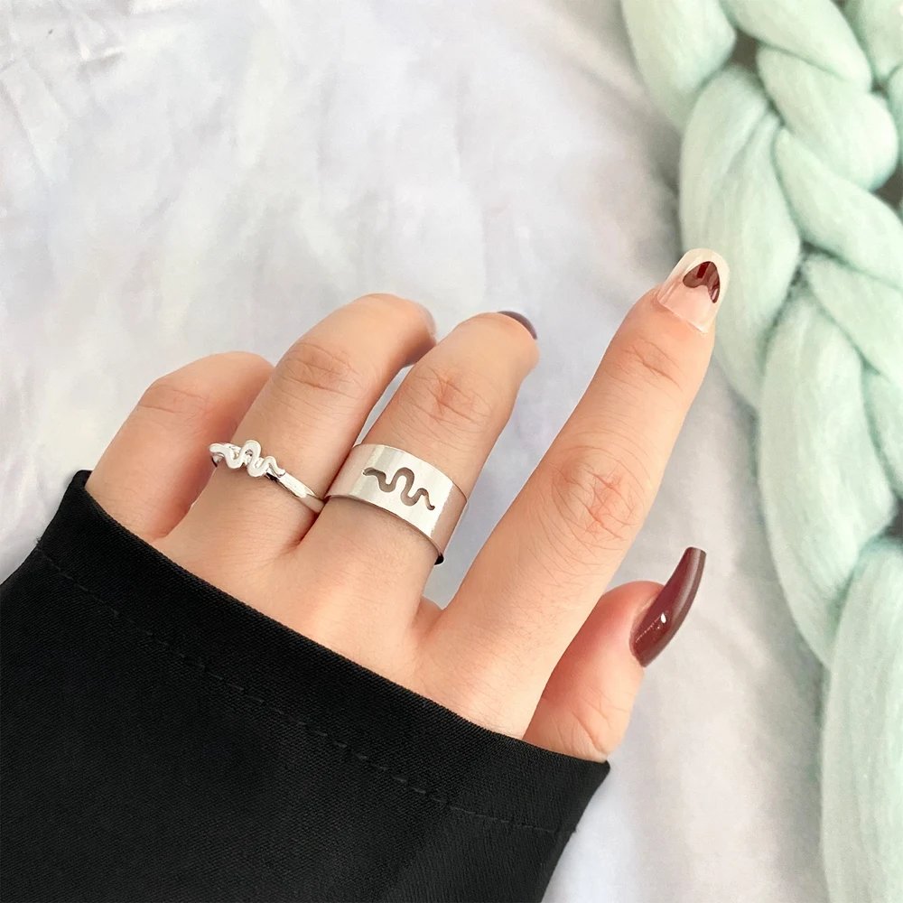 Trendy Silver Color Snake Rings For Women Men Lover Couple Rings Set Friendship Engagement Wedding Open Rings 2021 Party Jewelry
Trendy Silver Color Snake Rings For Women Men Lover Couple Rings Set Friendship Engagement Wedding Open Rings 2021 Party Jewelry