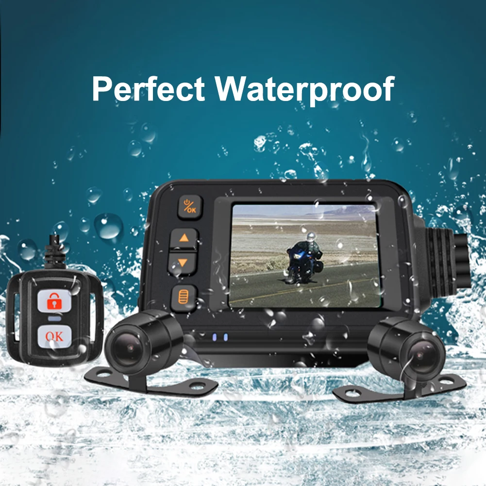 1080P HD Dual Lens Motorcycle Dash Cam Front Rear Driving Recorder DVR Camera with 2" Display Loop Recording Parking Monitoring
1080P HD Dual Lens Motorcycle Dash Cam Front Rear Driving Recorder DVR Camera with 2" Display Loop Recording Parking Monitoring