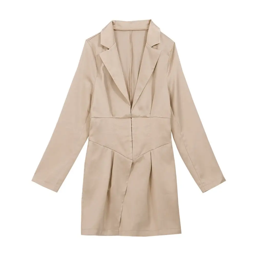 Women's V-Neck Blazers Pure Color Collar Slim Waist Hidden-interlocking Irregular Long Blazers Fashion Notched for Female Coats
Women's V-Neck Blazers Pure Color Collar Slim Waist Hidden-interlocking Irregular Long Blazers Fashion Notched for Female Coats