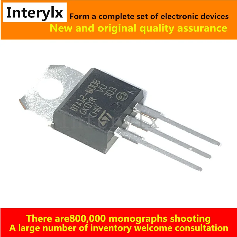 10 шт BT151-500R односторонний Тиристор 7.5A/800V BTA12-600B двунаправленный 12A/600V TO-220 |