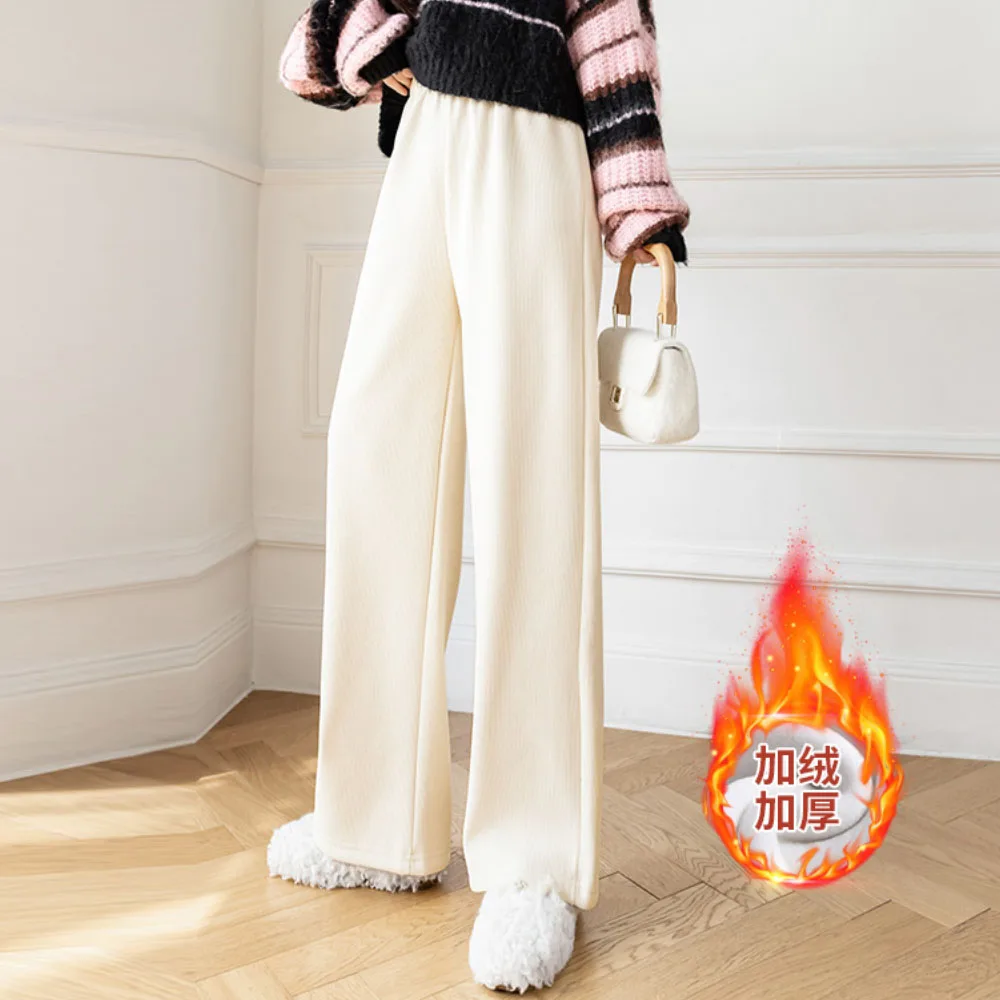 Plus Velvet Thick Wide-leg Trousers Womens Fashion Winter All-Match Loose Casual Striped Corduroy Straight Pants For Women
Plus Velvet Thick Wide-leg Trousers Womens Fashion Winter All-Match Loose Casual Striped Corduroy Straight Pants For Women