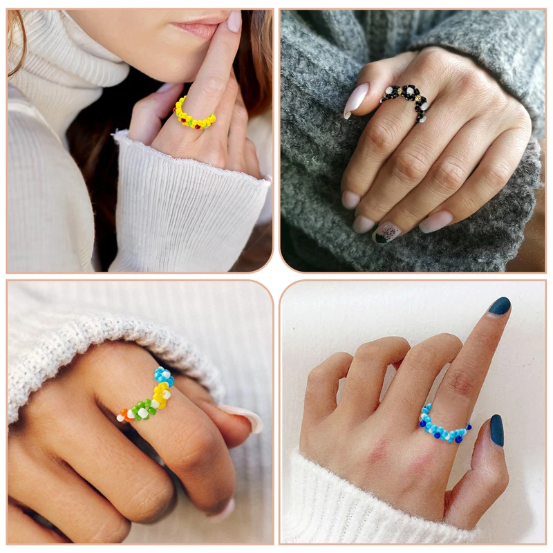 Fashion Multi-color Daisy Flower Rice Beads Ring Boho Rainbow Handmade Weave Rings Jewelry Fresh Summer Trendy For Women Girl
Fashion Multi-color Daisy Flower Rice Beads Ring Boho Rainbow Handmade Weave Rings Jewelry Fresh Summer Trendy For Women Girl