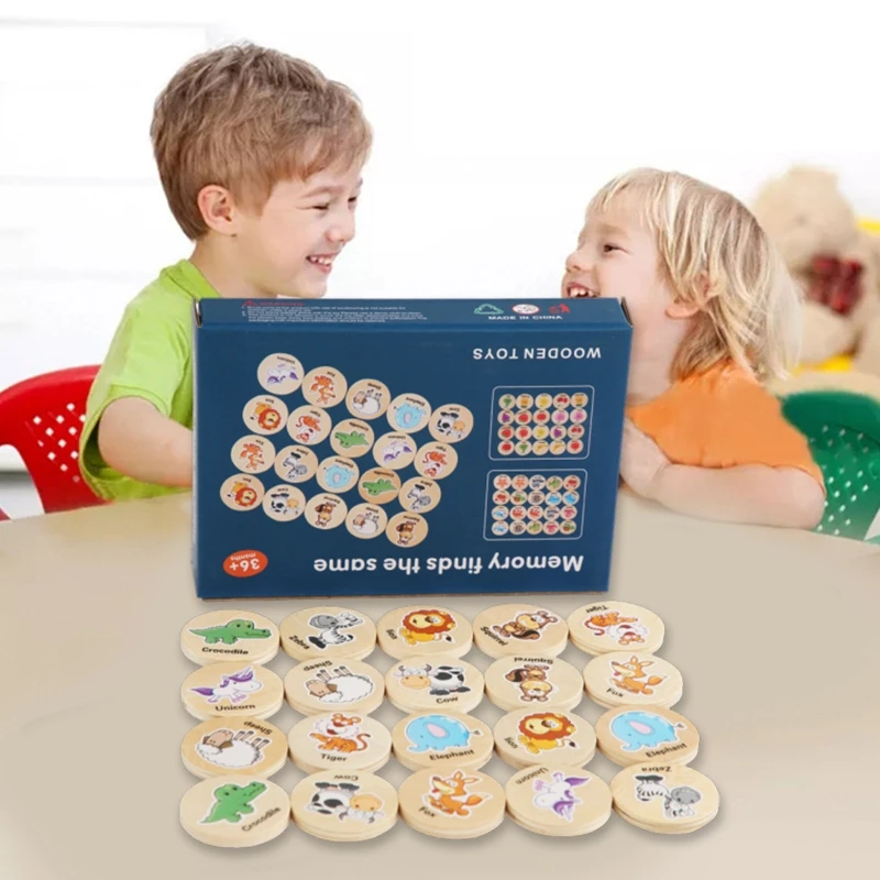 Children Concentration Matching Wooden Toys Set Animals Puzzle Board Educational Cognition Toy Logical Thinking Trainin
Children Concentration Matching Wooden Toys Set Animals Puzzle Board Educational Cognition Toy Logical Thinking Trainin