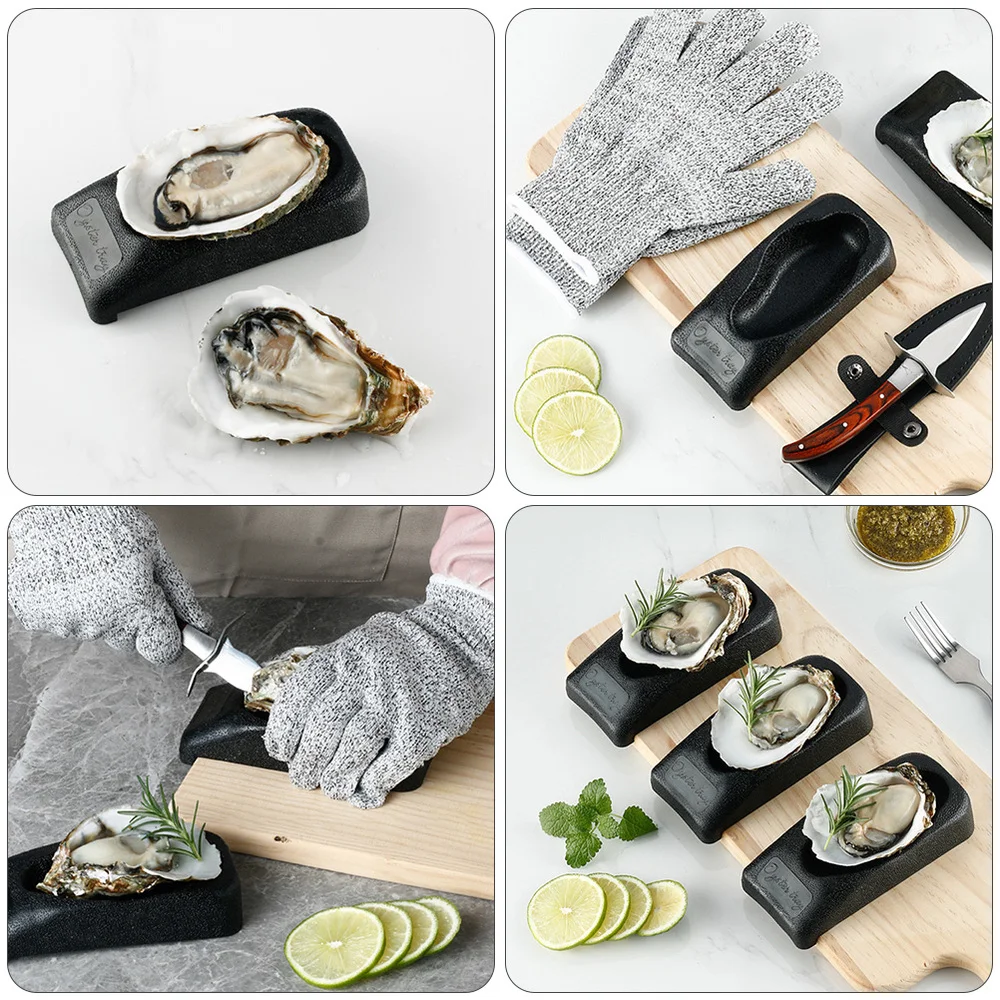 2Pcs PVC Creative Oyster Shucking Clamps Kitchen Oyster Opening Tools (Black) 
2Pcs PVC Creative Oyster Shucking Clamps Kitchen Oyster Opening Tools (Black)
