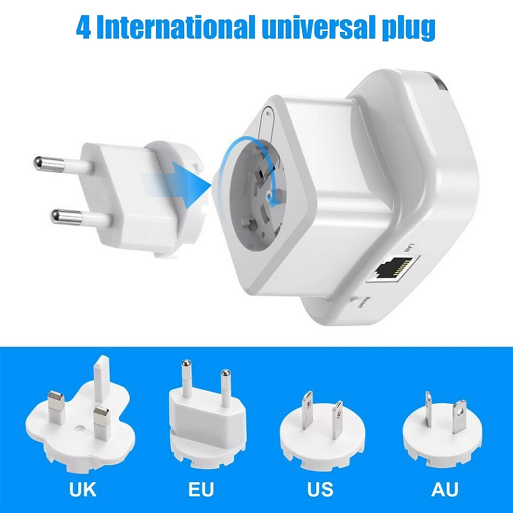 WiFi Repeater Extender 2.4GHz 300Mbps Router Wireless Range Extender Router Power Booster for Home Indoor US/EU/AU/UK Plug