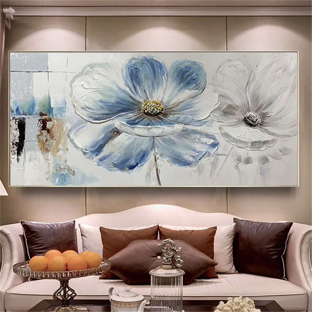 Hot Selling Pure Handmade Oil Painting Flower Blue and White Chinese lotus Canvas Paintings wall Art for Home living room Decor
Hot Selling Pure Handmade Oil Painting Flower Blue and White Chinese lotus Canvas Paintings wall Art for Home living room Decor