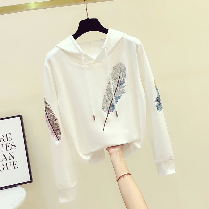 2020 Autumn Women's Long Sleeves Embroidery Hooded Tops Girls Ladies Pullover Casual Hoodies A3887
2020 Autumn Women's Long Sleeves Embroidery Hooded Tops Girls Ladies Pullover Casual Hoodies A3887